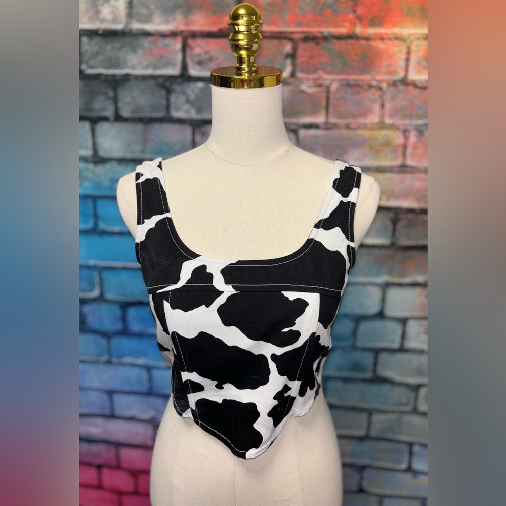 Lone Star Cow Print Corset Top